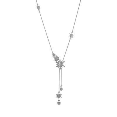 Designer silver multi star necklace